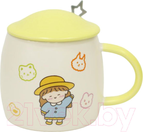 Изображение товара Кружка с ложкой Swed house MR3-10 (белый/желтый)