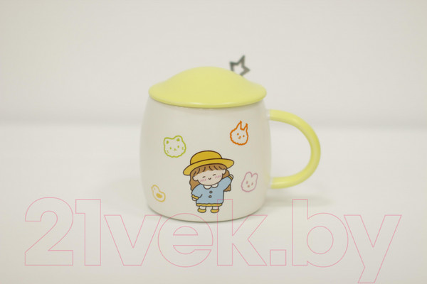 Изображение товара Кружка с ложкой Swed house MR3-10 (белый/желтый)