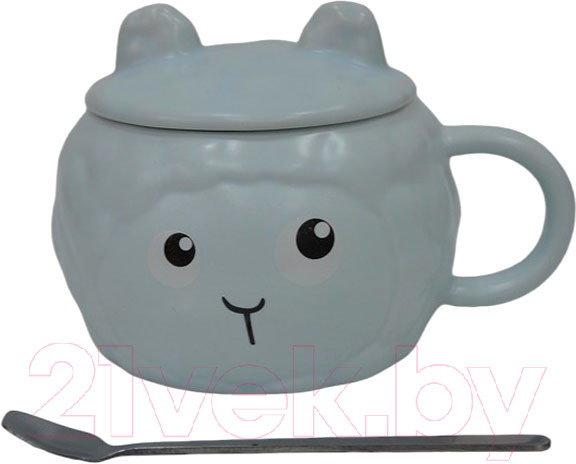 Изображение товара Кружка с ложкой Swed house MR3-11 (голубой)