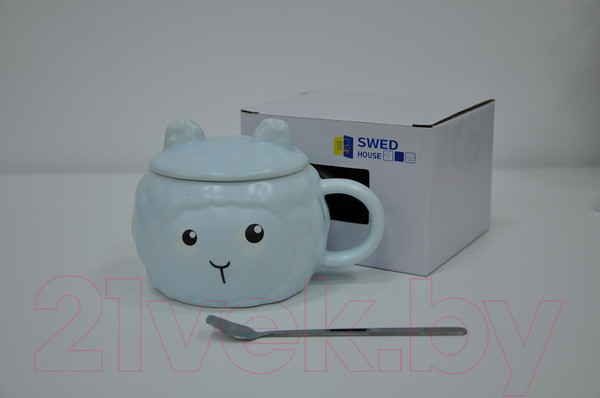 Изображение товара Кружка с ложкой Swed house MR3-11 (голубой)