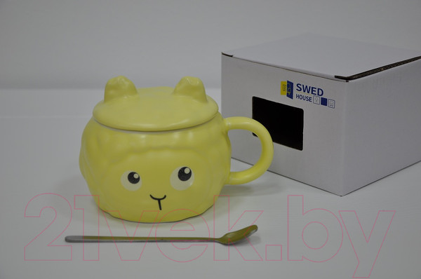 Изображение товара Кружка с ложкой Swed house MR3-11 (желтый)