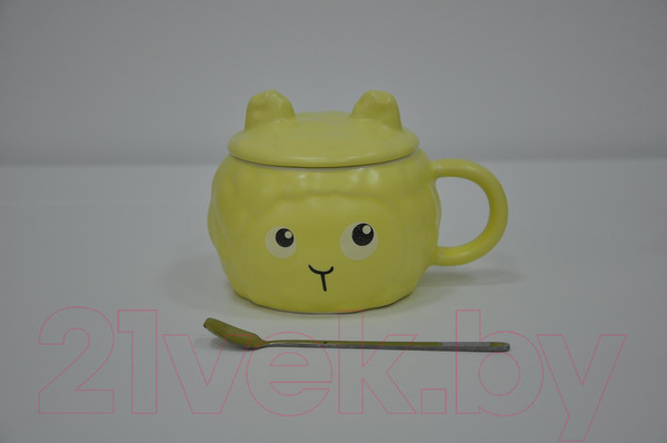 Изображение товара Кружка с ложкой Swed house MR3-11 (желтый)