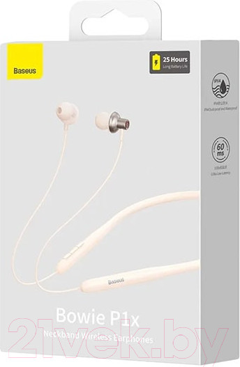 Изображение товара Беспроводные наушники Baseus Bowie P1x / 681201383B (бежевый)