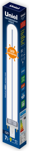 Изображение товара Лампа Uniel LED-PL-7W/4000K/G23/FR PLZ03WH / UL-00005662