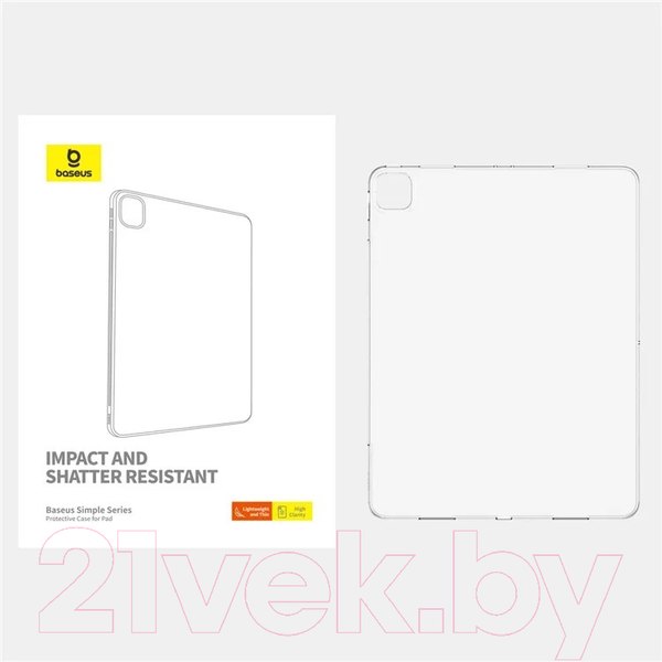 Изображение товара Чехол для планшета Baseus Simple Series For iPad Pro 11 / Air / Air Slim / 660205196A (прозрачный)