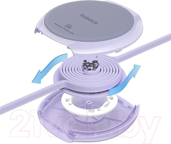 Изображение товара Кабель Baseus Free2Draw 100W Type-C to Type-C Retractable / 662802804D (1м, фиолетовый)