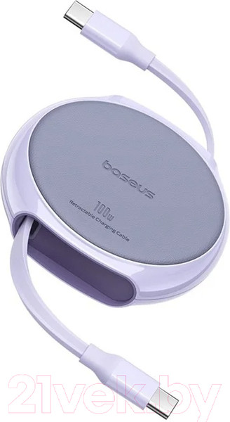 Изображение товара Кабель Baseus Free2Draw 100W Type-C to Type-C Retractable / 662802804D (1м, фиолетовый)