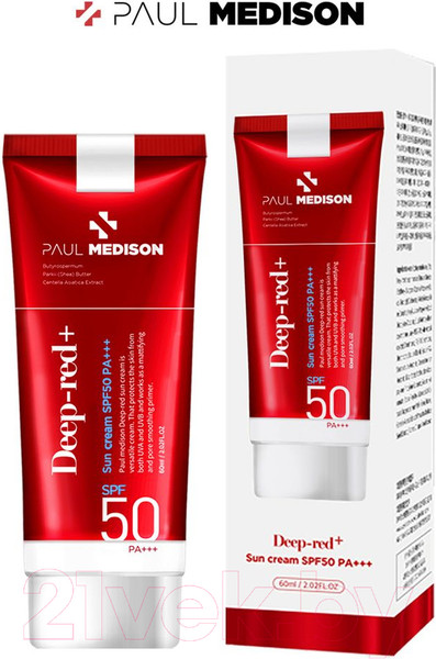 Изображение товара Крем солнцезащитный Paul Medison Deep-Red Sunscreen SPF50 PA+++ (60мл)
