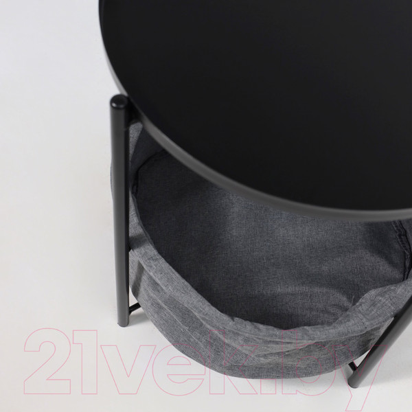 Изображение товара Журнальный столик AksHome Trent (черный с серой корзиной)