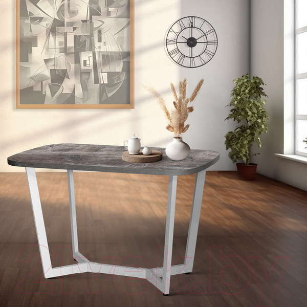 Изображение товара Обеденный стол Millwood Лофт Мюнхен Л 120x70x75 (сосна пасадена/металл белый)