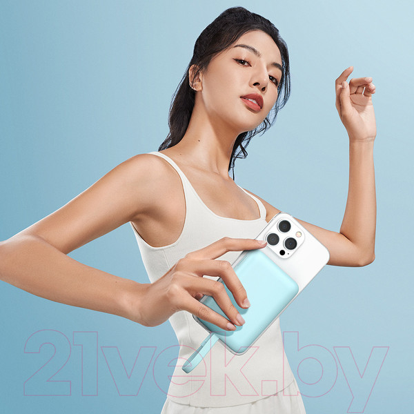 Изображение товара Портативное зарядное устройство Baseus Magnetic Mini 10000mAh / 663200555D (мятно-зеленый)