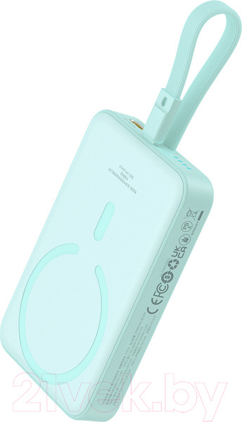 Изображение товара Портативное зарядное устройство Baseus Magnetic Mini 10000mAh / 663200555D (мятно-зеленый)