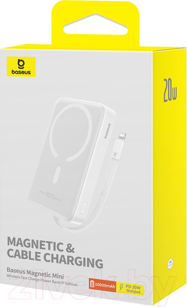 Изображение товара Портативное зарядное устройство Baseus Magnetic Mini 10000mAh / 663200555C (белый)