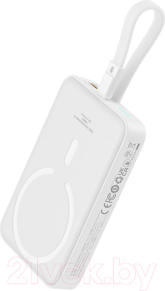 Изображение товара Портативное зарядное устройство Baseus Magnetic Mini 10000mAh / 663200555C (белый)