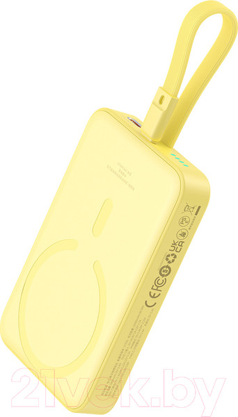 Изображение товара Портативное зарядное устройство Baseus Magnetic Mini 10000mAh / 663200555A (желтый)