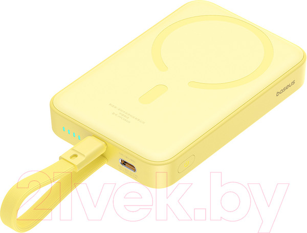 Изображение товара Портативное зарядное устройство Baseus Magnetic Mini 10000mAh / 663200555A (желтый)
