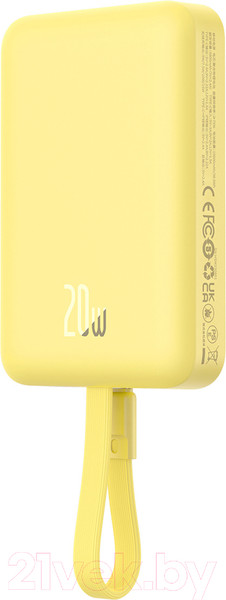 Изображение товара Портативное зарядное устройство Baseus Magnetic Mini 10000mAh / 663200555A (желтый)