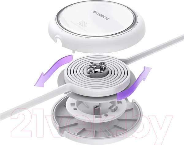 Изображение товара Кабель Baseus Free2Draw Mini Retractable Type-C to Type-C / 662802628B (1м, белый)