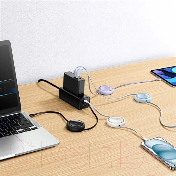 Изображение товара Кабель Baseus Free2Draw Mini Retractable Type-C to Type-C / 662802628A (1м, черный)