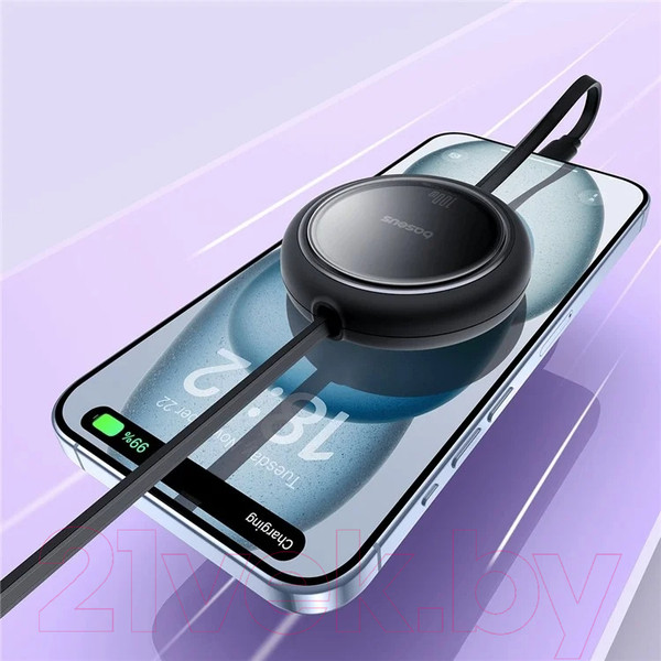 Изображение товара Кабель Baseus Free2Draw Mini Retractable Type-C to Type-C / 662802628A (1м, черный)