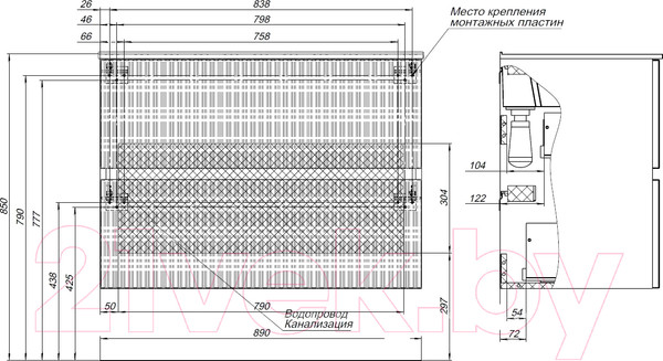 Изображение товара Тумба под умывальник Aquanet Джейн 90 / 313287 (белый матовый)