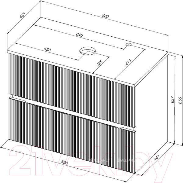 Изображение товара Тумба под умывальник Aquanet Джейн 90 / 313287 (белый матовый)