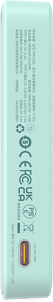 Изображение товара Портативное зарядное устройство Baseus MagPro Magnetic Bracket 5000mAh / 663200554D (мятно-зеленый)