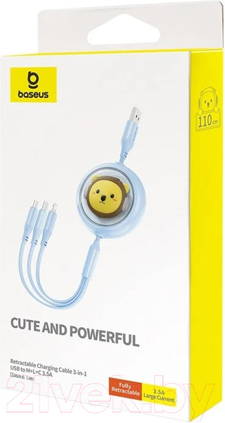 Изображение товара Кабель Baseus USB to Micro USB+Type-C+iP CB000063 / 662802585C (1.1м, синий)