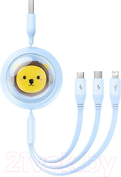 Изображение товара Кабель Baseus USB to Micro USB+Type-C+iP CB000063 / 662802585C (1.1м, синий)