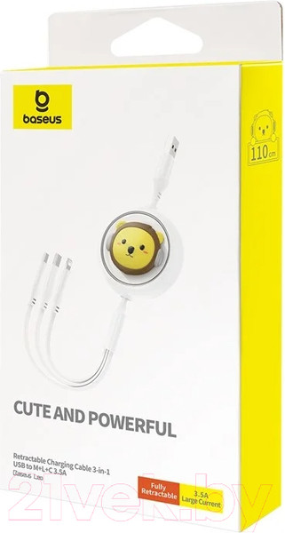 Изображение товара Кабель Baseus USB to Micro USB+Type-C+iP CB000063 / 662802585B (1.1м, белый)