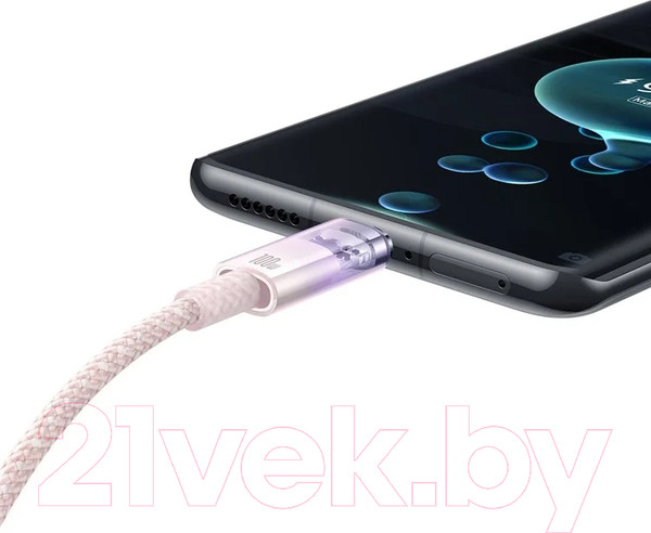 Изображение товара Кабель Baseus Explorer для iPhone 15 / 662802554B (1м, розовый)