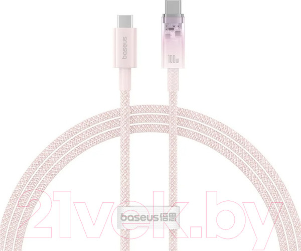 Изображение товара Кабель Baseus Explorer для iPhone 15 / 662802554B (1м, розовый)