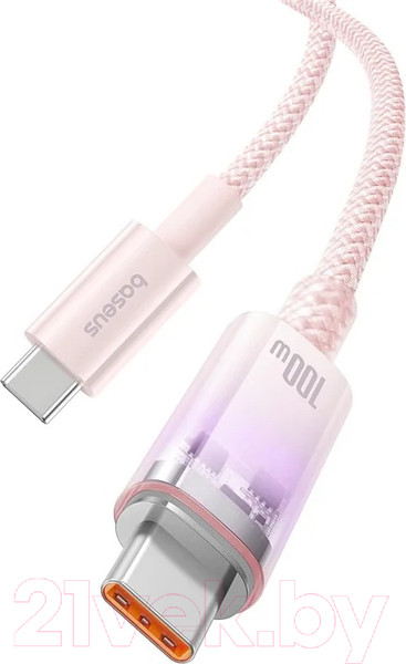 Изображение товара Кабель Baseus Explorer для iPhone 15 / 662802554B (1м, розовый)