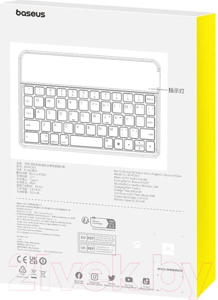 Изображение товара Чехол с клавиатурой для планшета Baseus Brilliance Для iPad mini 2021 / 661500766A (черный)