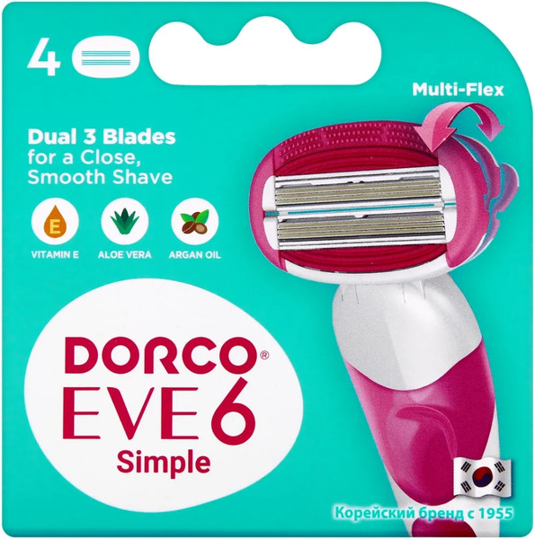 Изображение товара Набор сменных кассет Dorco Eve 6 Simple (4шт)