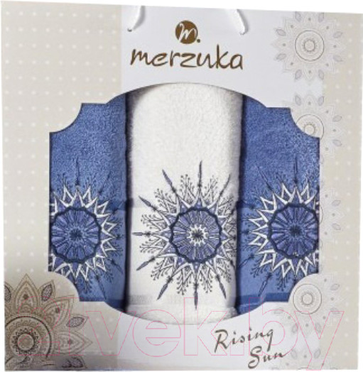 Изображение товара Набор полотенец Merzuka Rising Sun / 11010 (3шт, в коробке, темно-голубой)