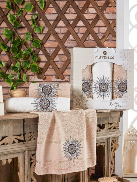 Изображение товара Набор полотенец Merzuka Rising Sun / 11010 (3шт, в коробке, песочный)