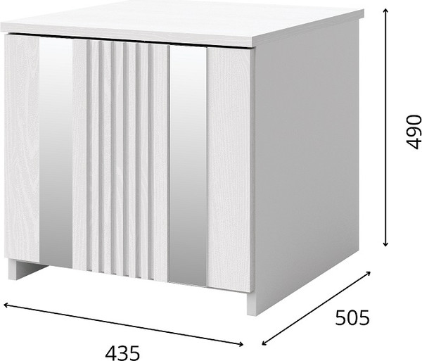 Изображение товара Прикроватная тумба Мебель-КМК Харди 0965.22 (белый/M3 ясень белый текстурный)