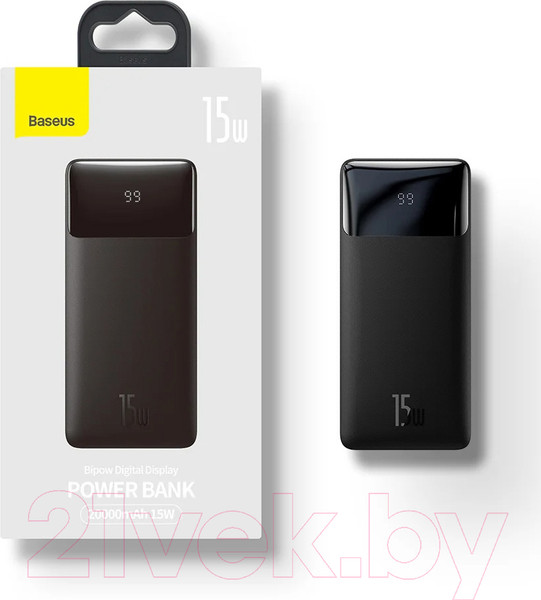 Изображение товара Портативное зарядное устройство Baseus Bipow 30000mAh 15W / 101720389A (черный)