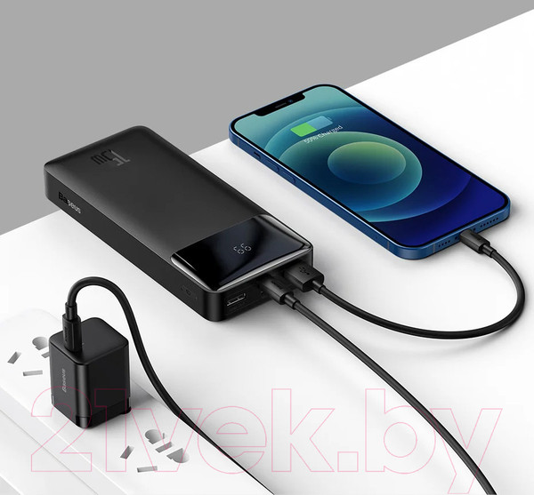 Изображение товара Портативное зарядное устройство Baseus Bipow 30000mAh 15W / 101720389A (черный)