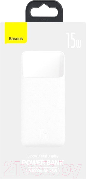 Изображение товара Портативное зарядное устройство Baseus Bipow 30000mAh 15W / 101720389B (белый)