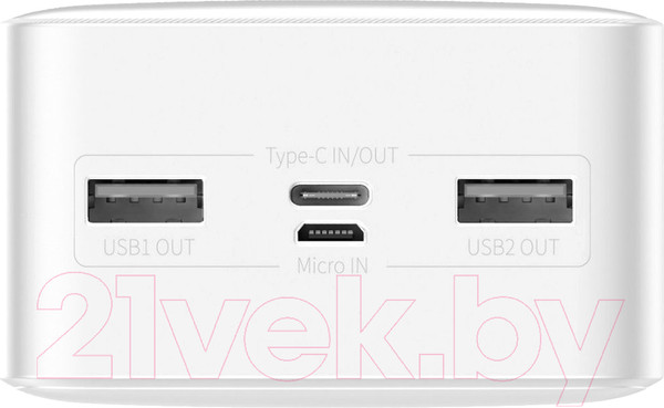 Изображение товара Портативное зарядное устройство Baseus Bipow 30000mAh 15W / 101720389B (белый)