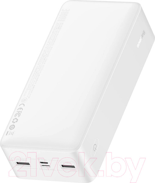 Изображение товара Портативное зарядное устройство Baseus Bipow 30000mAh 15W / 101720389B (белый)