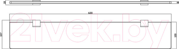 Изображение товара Полка для ванной Slezak RAV Nil NLA0900-60 (хром матовый)