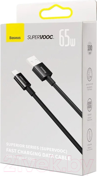 Изображение товара Кабель Baseus Superior USB to Type-C / 662801908B (1м, черный)