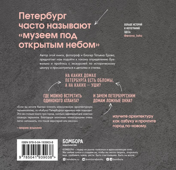 Изображение товара Книга Бомбора Архитектурная азбука Петербурга. Карманный формат (Ерова Татьяна, мягкая обложка)