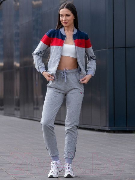 Изображение товара Спортивный костюм Isee FN-55721 (р.44, серый/красный)