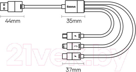 Изображение товара Кабель Baseus StarSpeed USB to Type-C / iP / Micro USB / 662802387A (1м)