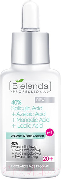 Изображение товара Пилинг для лица Bielenda Professional Anti-Acne Program 40% Салиц кисл+Азелаин кисл+минд кисл pH 2 (30г)