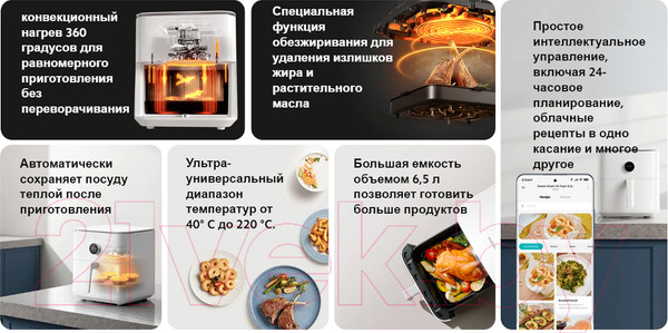 Изображение товара Аэрогриль Xiaomi Smart Air Fryer 6.5L MAF10 / BHR7357EU (черный)